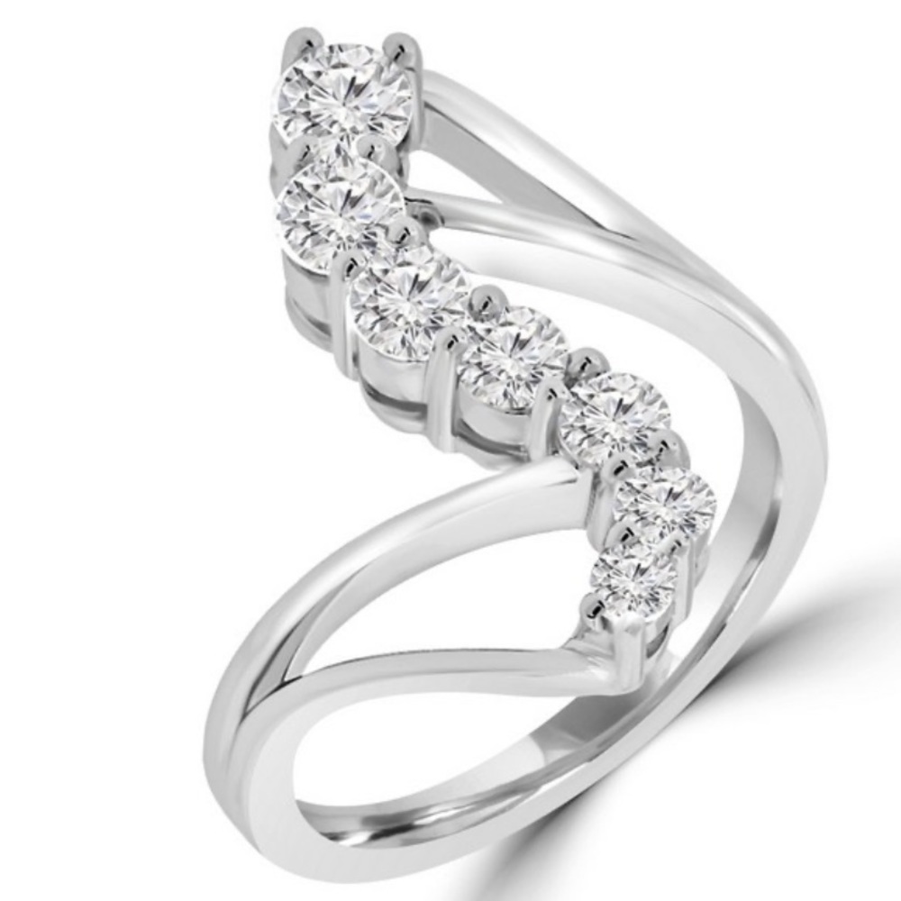 Genuine Diamond Engagement Promise Cocktail Ring